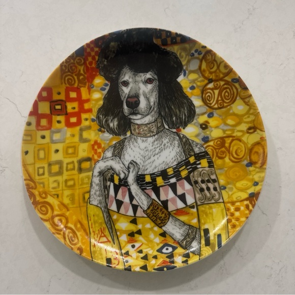 WEST ELM RACHEL KOZLOWSKI DAPPER ANIMAL DOG PLATE OPEN BOX - Picture 1 of 8